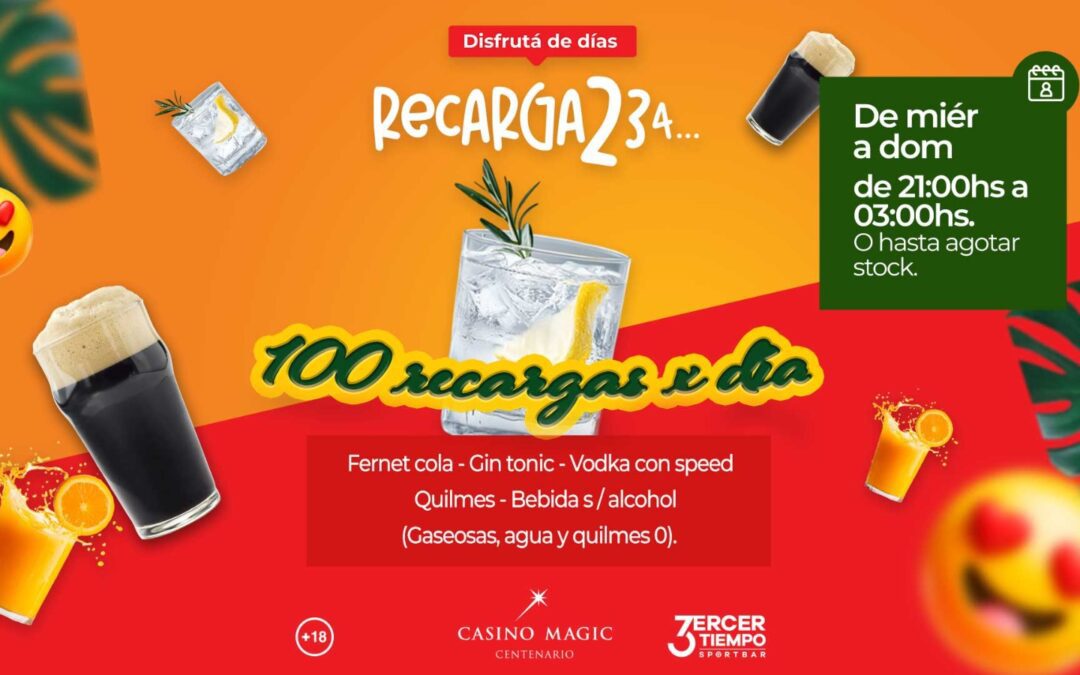 La Promo Recargados llega a Casino Magic Centenario para noches épicas