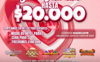 ¡Enamorate de la Suerte con el Bonus de San Valentín en Casino Magic Online! 💖✨