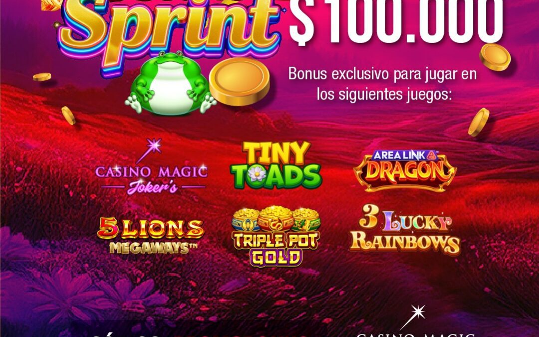 Casino Magic Online enciende el fin de semana con “100% Bonus Sprint”: reintegros explosivos de hasta $100.000